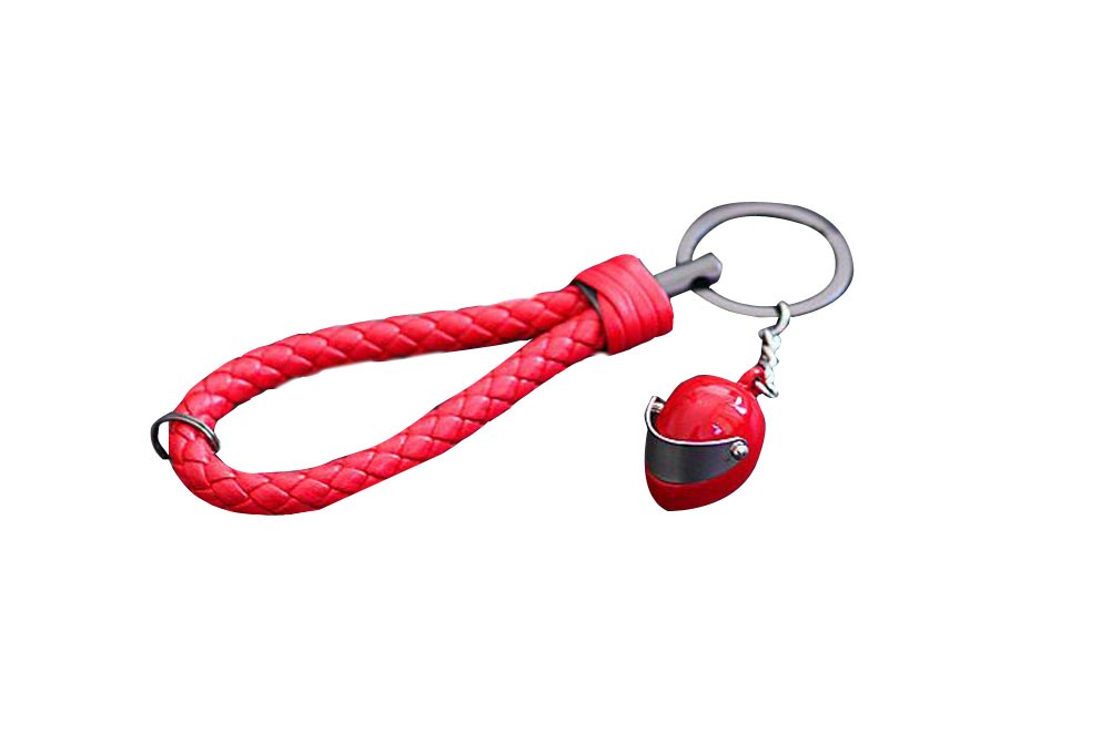Online Fashion Helmet Keychain Personalized Car Key Chain Red