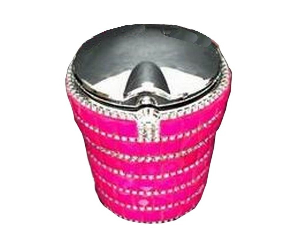 Creative Sparkling Portable Automotive Ashtray With Lid [Shiny Rose Red]