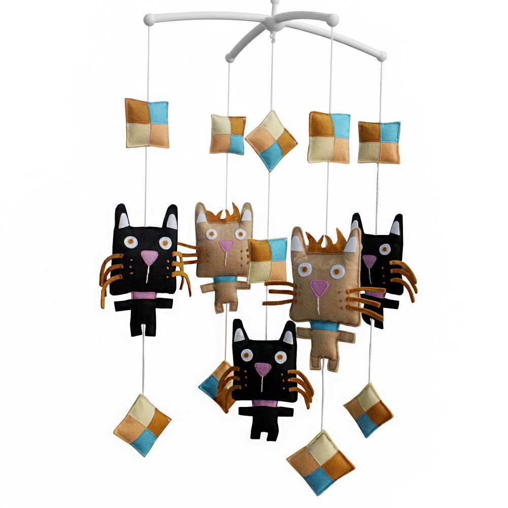 [Muzzy Cat] Baby Crib Mobile Handmade Musical Mobile for Cribs