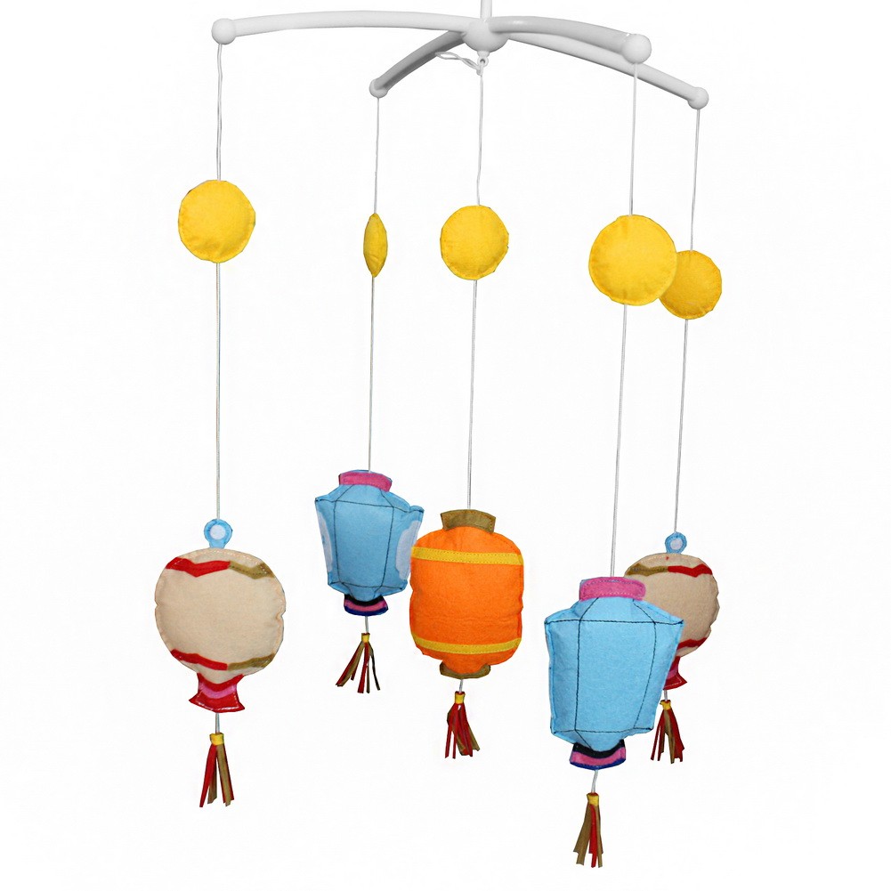 Creative Rotate Baby Mobile [Chinese Lantern] Bed Bell with Music