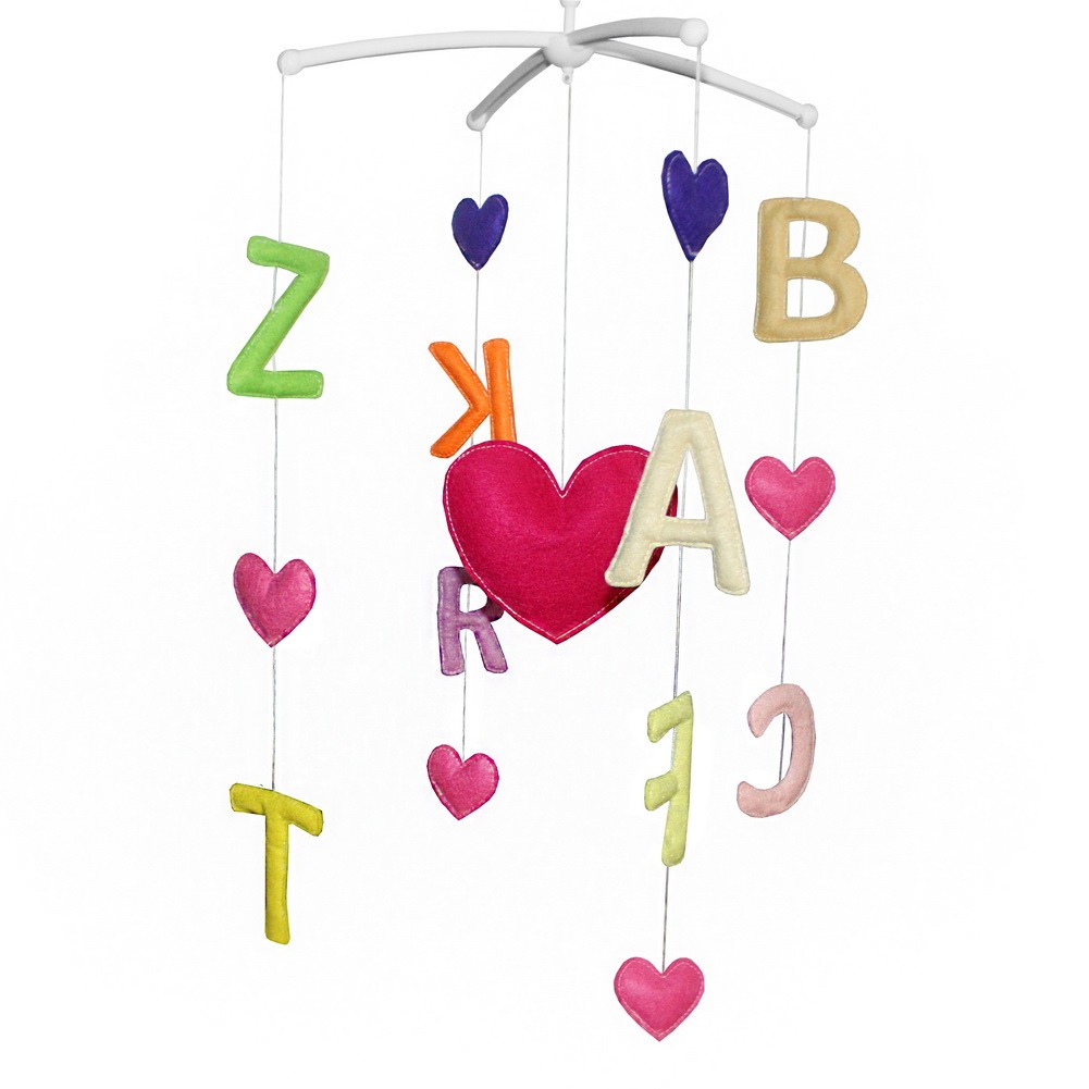 Rotate Bed Bell for Baby Musical Crib Mobile [Multicolor English Alphabet]