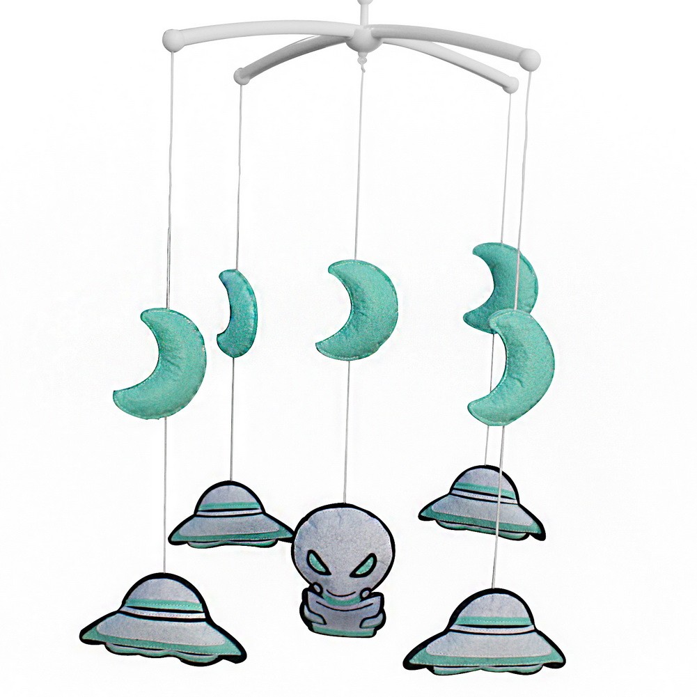 Lovely Rotate Bed Toy Perfect Gift for Baby [UFO] Baby Crib Bell Mobile