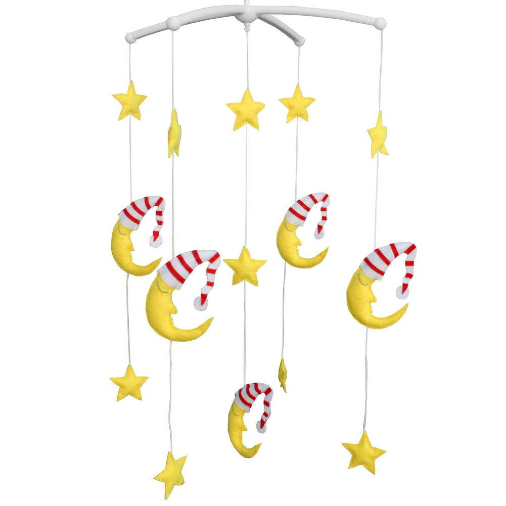 Creative Rotate Bed Toy Handmade Baby Crib Bell Mobile [Moon and Stars]