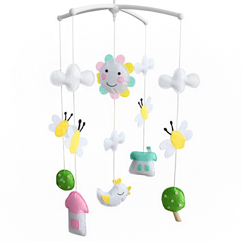 Baby Crib Rotatable Musical Mobile [Natural Scenery] Rotatable Bed Bell