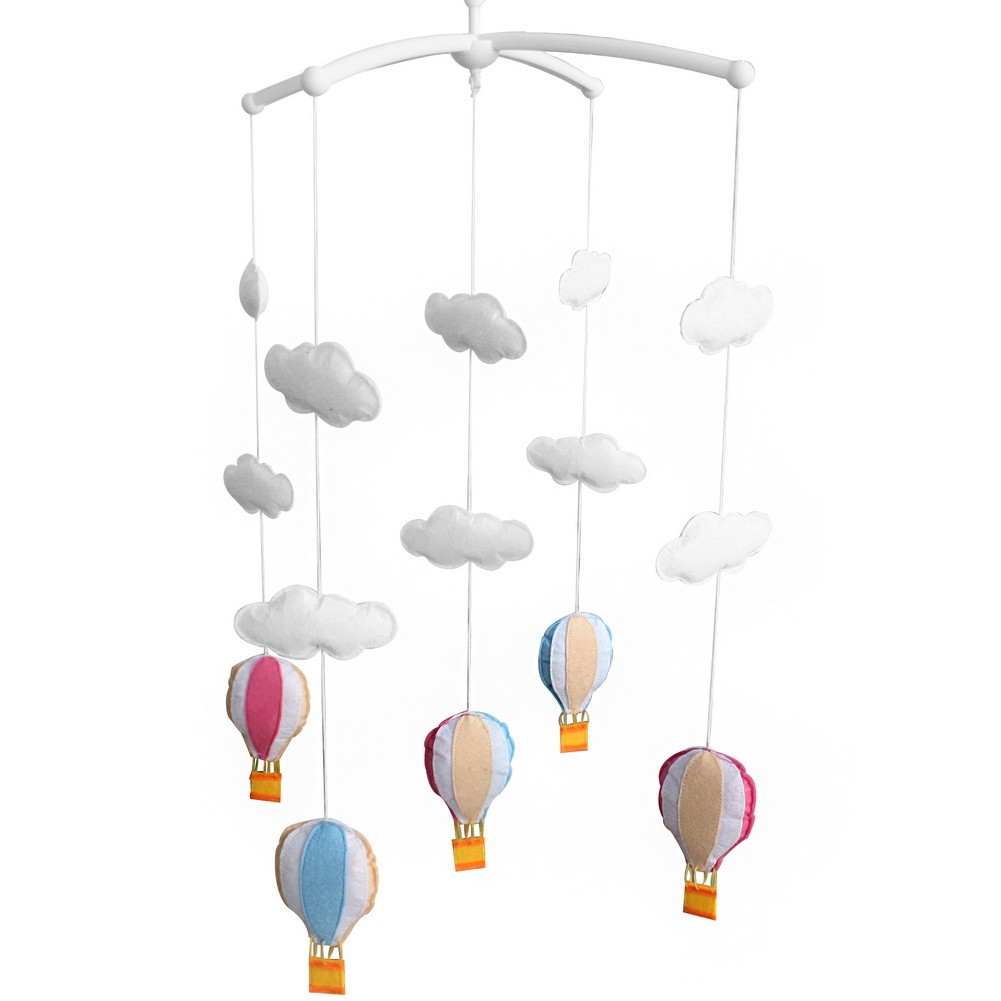 Hot-air Balloon Design Baby Crib Rotatable Bed Bell, Colorful Mobile