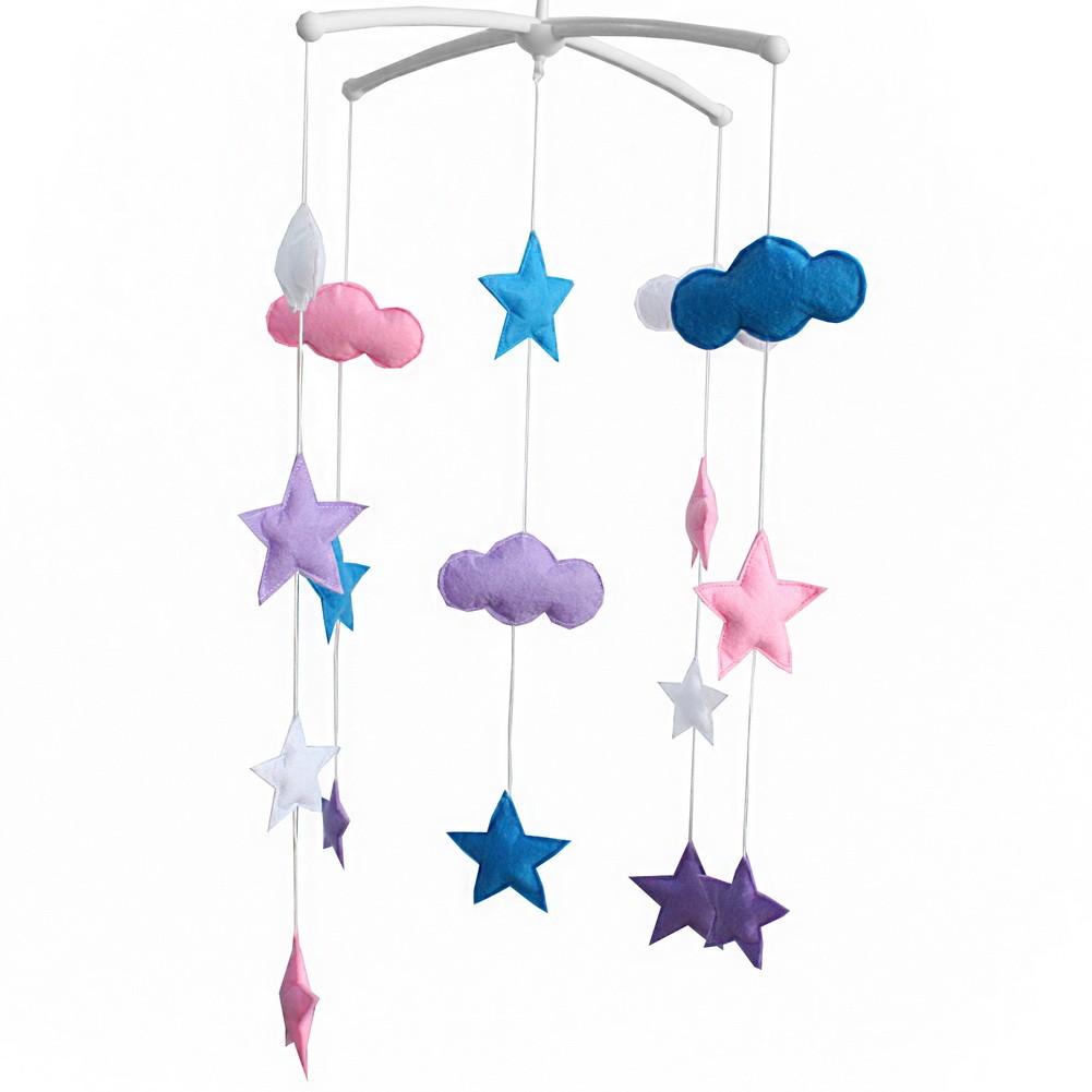 Baby Crib Rotatable Bed Bell [Cloud and Stars] Colorful Baby Toys