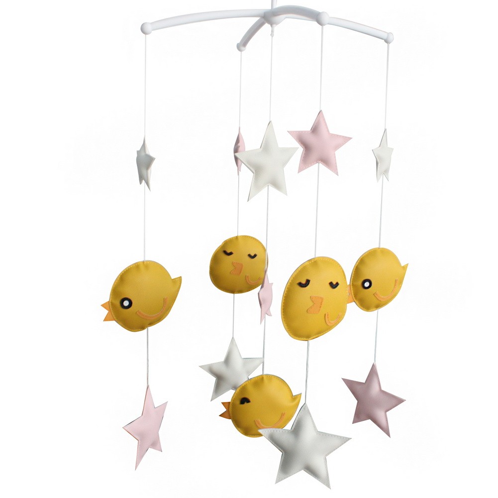 Creative Nursery Rotatable Musical Mobile Handmade Toys [Happy Birds]