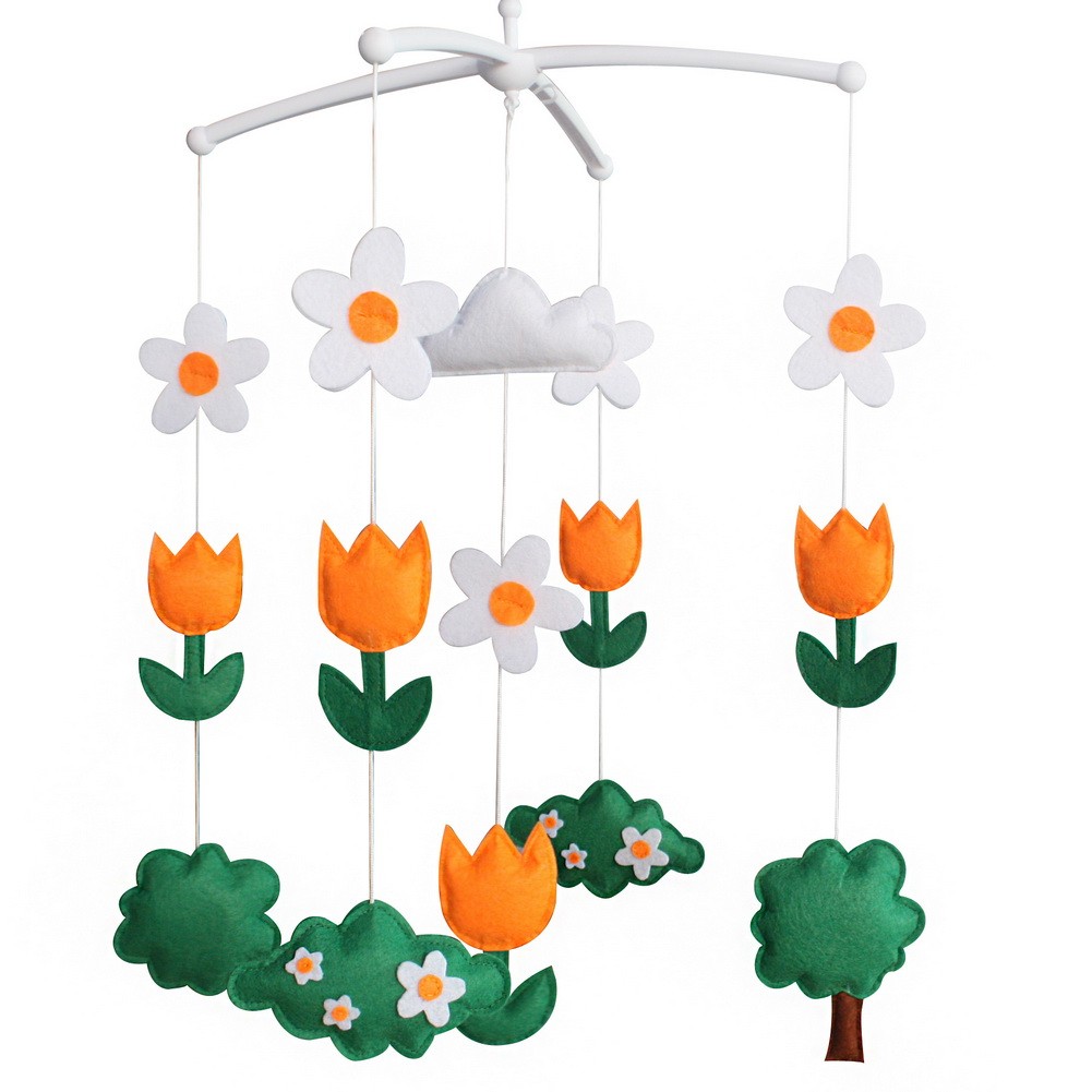 Creative Baby Gift [Blooming Tulips] Handmade Unisex Baby Crib Mobile