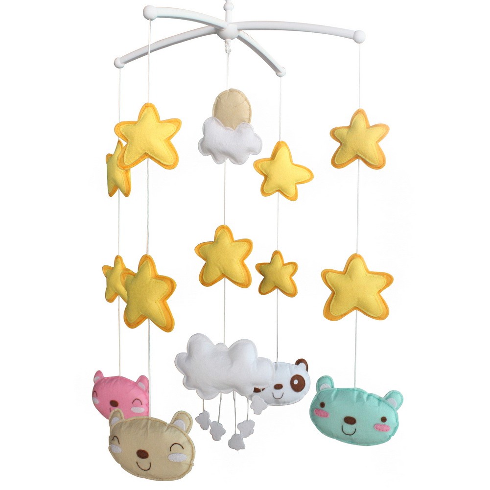 Creative Hanging Toys [Happiness] Unisex Baby Musical Crib Mobile Gift