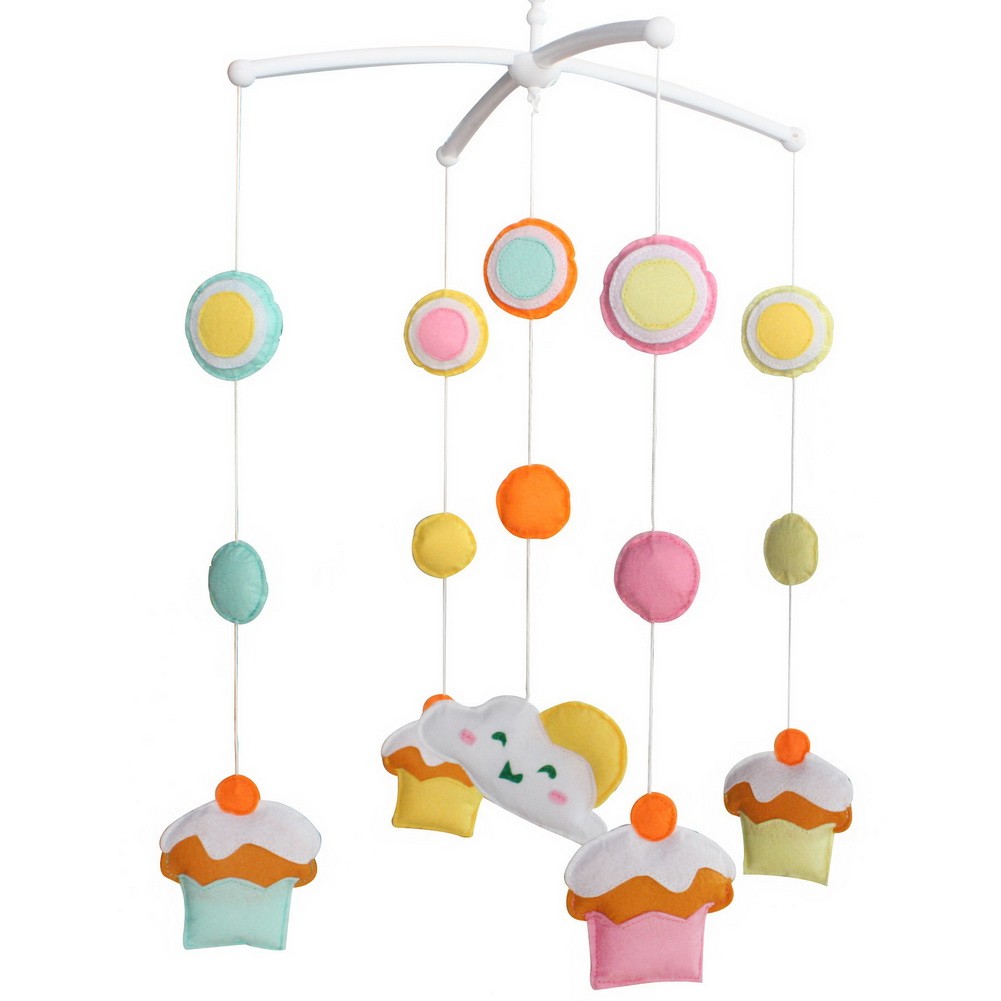 Unisex Baby Musical Crib Mobile Gift [Cupcake] Baby Room Decoration