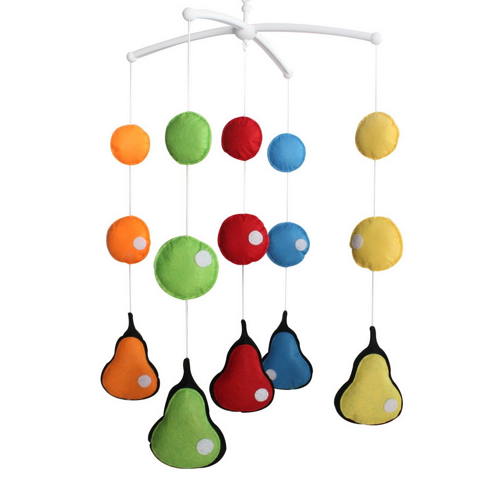 Pretty Gift, [Pear] Musical Mobile for Crib, Baby Room Decoration