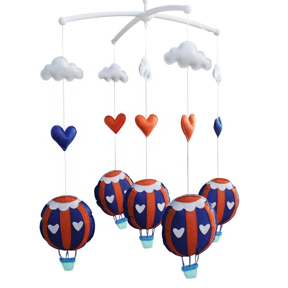 [Tour Around] Creative Crib Musical Mobile, Hanging Toys, Hot-air Balloon