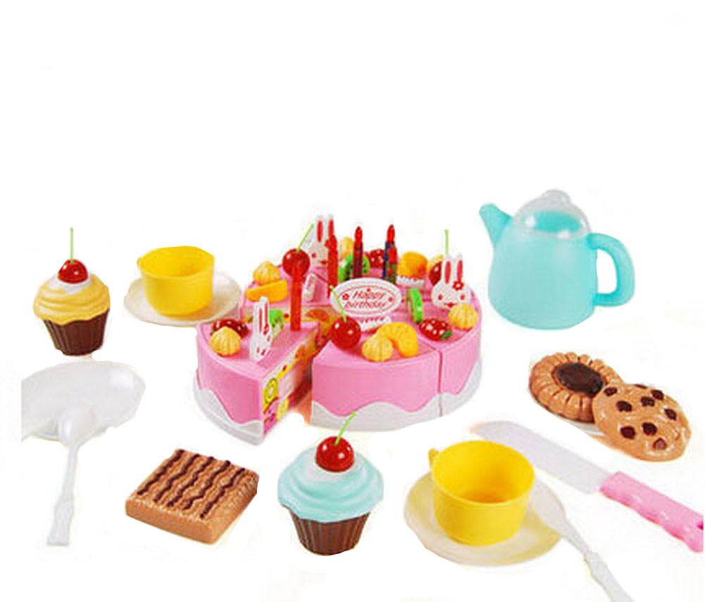 54 Sets Baby/Child DIY Kitchen Playset Color Recognition Toy(Random Color Cake)