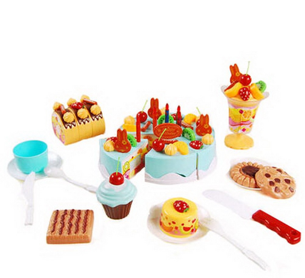 75 Sets Baby/Child DIY Kitchen Playset Color Recognition Toy(Random Color Cake)