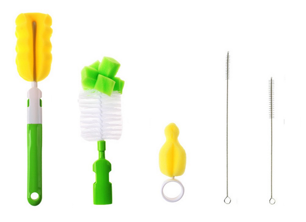 Set of 5 Baby Bottle Cleaning Brushes Set Bottle Brushes Nipple Brush Tube brush