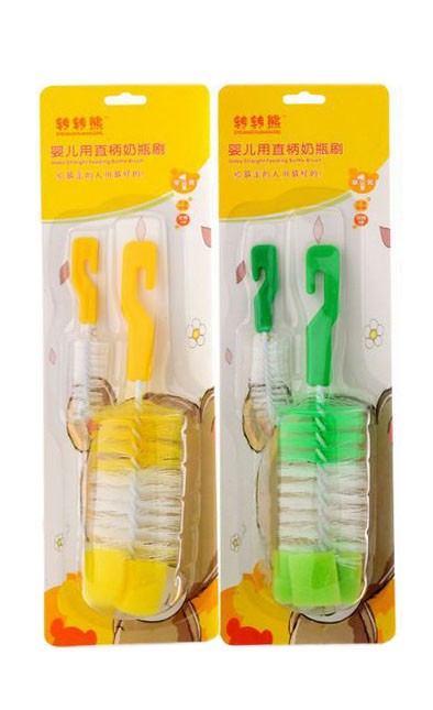 Set of 2 Baby Bottle Cleaning Brushes Bottle Brushes Nipple Brush Random Color