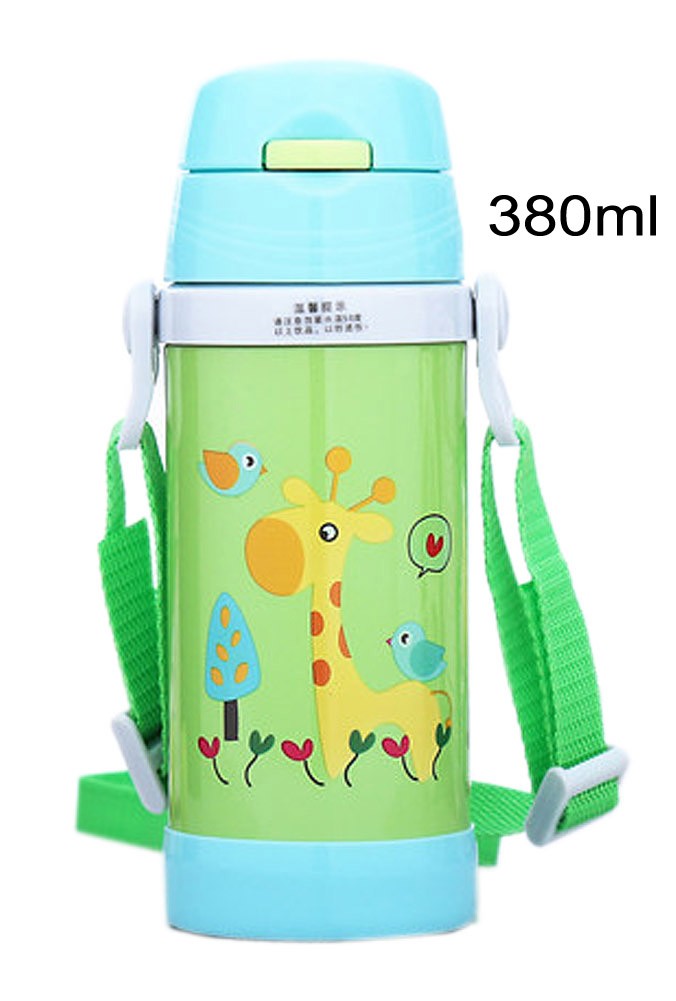 Bird & Giraffe Vacuum Insulated Stainless Steel Sippy Cup with Strap, 13 oz