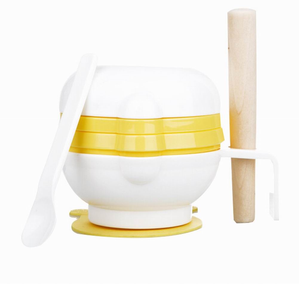 Practical Baby Food Grinding Bowl Grinder Food Mill for Making Baby Food, Yellow