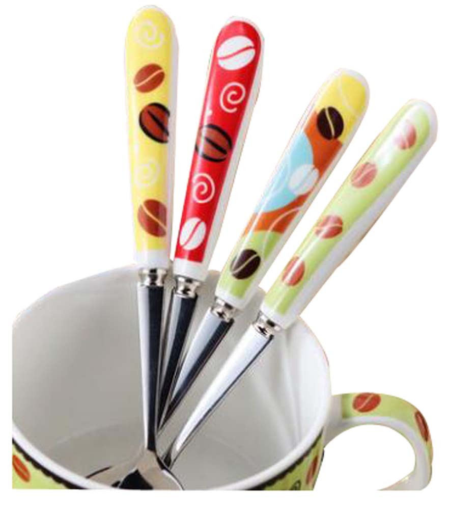 Set Of 3 Lovely Coffee Stirring Spoon Skillet Creative Random Color