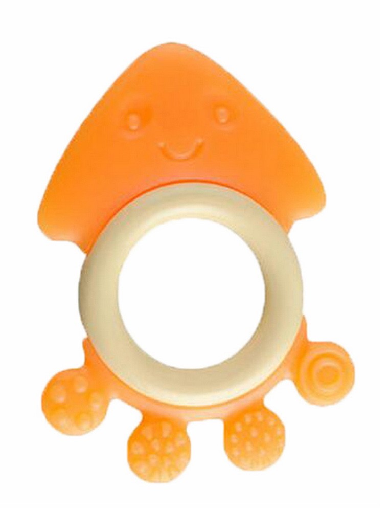 Baby Teether, Safety Baby Teeth Stick For 3-12 months Orange Octopus