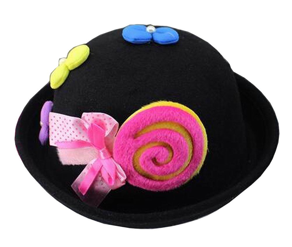 [Candy Black] Cute Baby Woolen Bowler Hat Children Bucket Hat