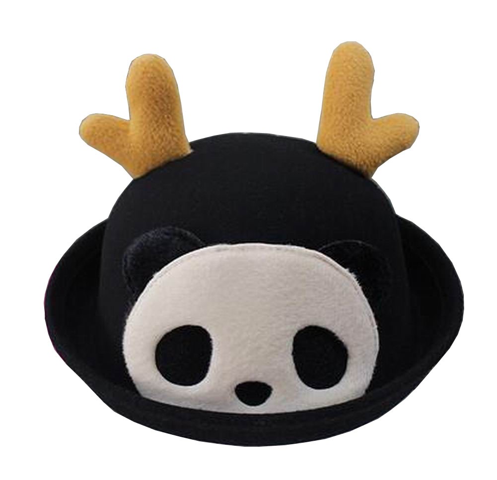 [Panda Black] Lovely Baby Woolen Bowler Hat Children Bucket Hat