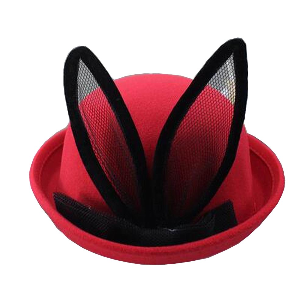 [Red] Fashion Baby Woolen Bowler Hat Children Bucket Hat