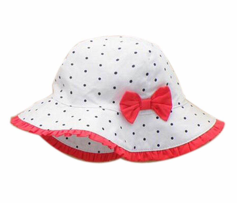 Summer Baby Girl Caps Cotton Sun Hat For 2-3 Years Baby White