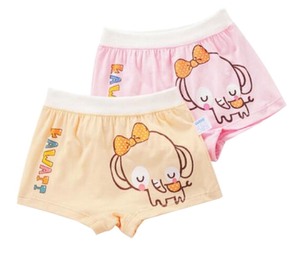 2PCS, Lovely Cartoon Elephant Underwear Girls Comfortable Panties