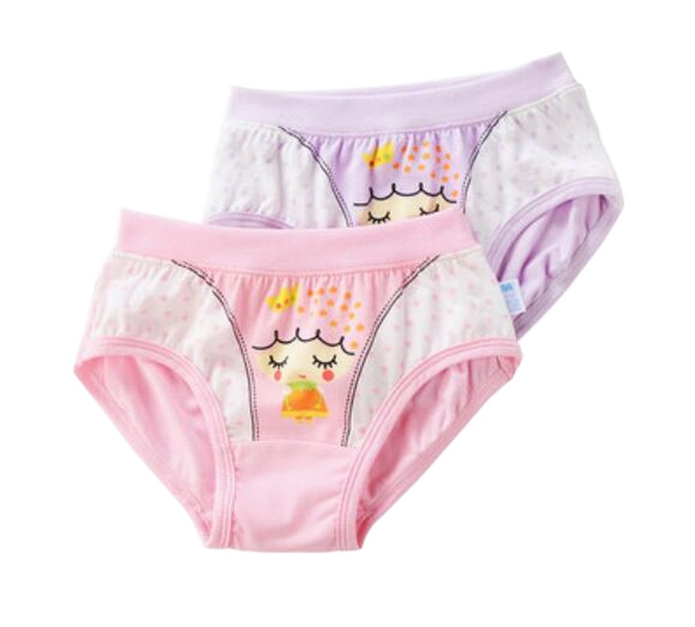 Little Girls Comfortable Panties Kids Fashion Underwear [Shy Girl] 2PCS