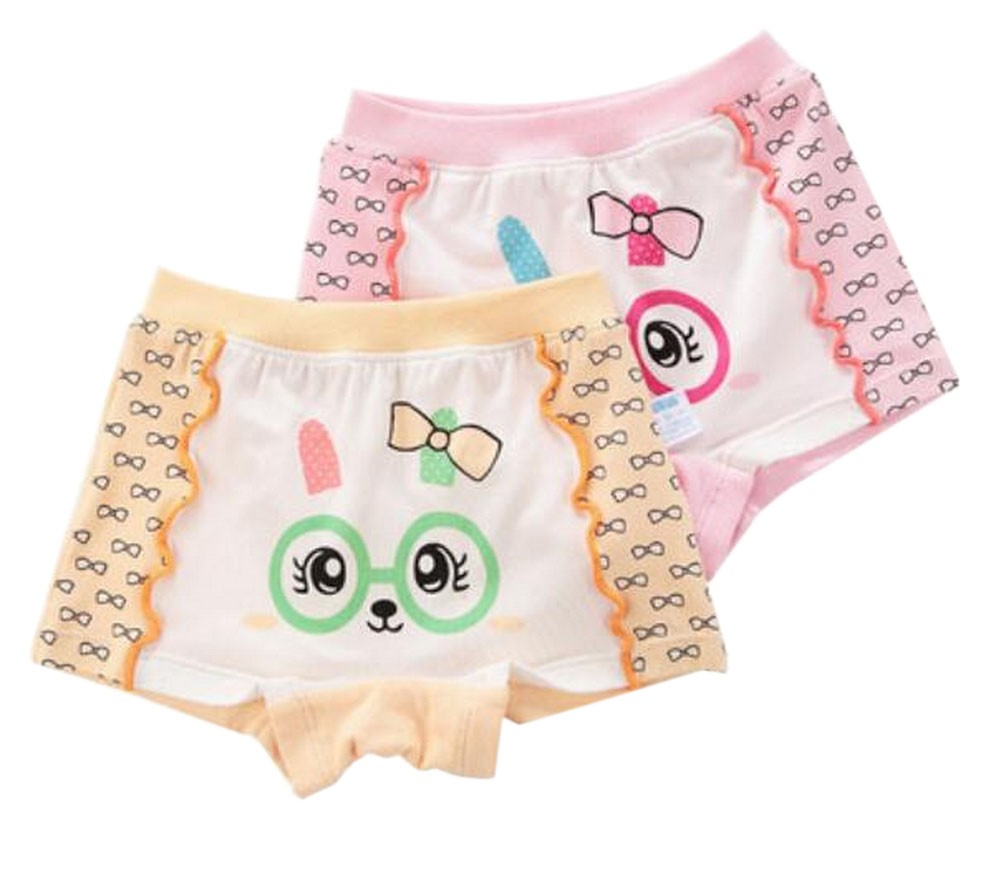 2 PCS Little Girls Comfortable Panties Cartoon Rabbit Underwear