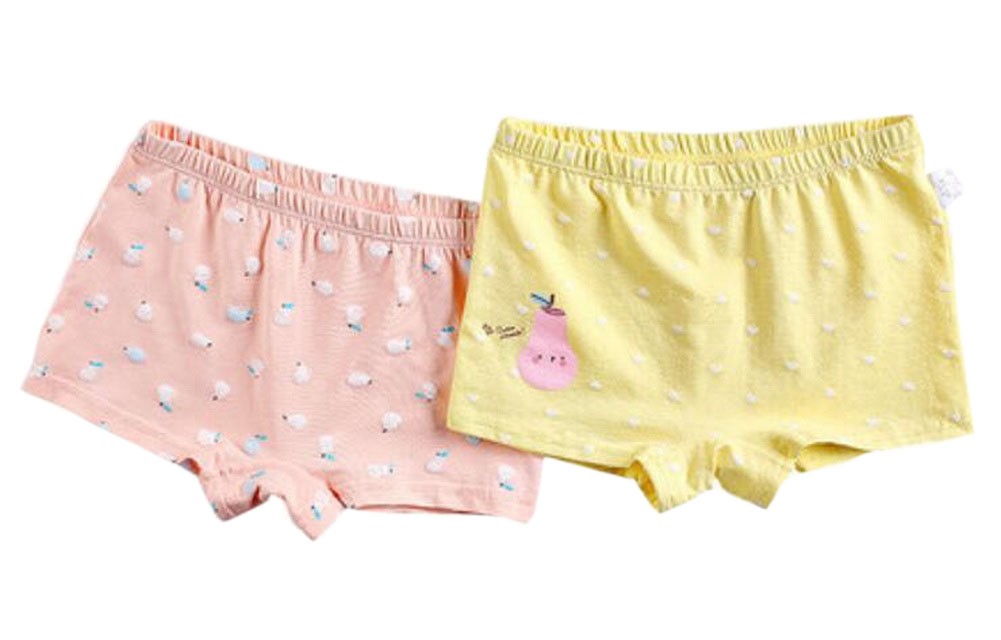 [Pear] Soft Cotton Panties Comfortable Underwears, Set of 2