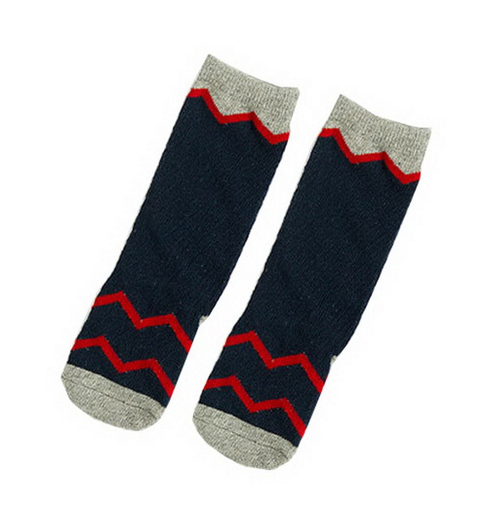 2 Pairs Knee High Stockings Unisex-baby Tube Socks for Kids [Waves, Navy]