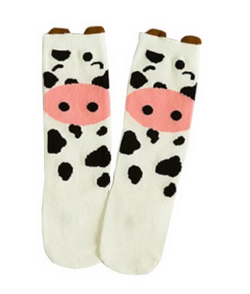 2 Pairs Knee High Stockings Unisex-baby Tube Socks for Kids [Cute Piggy]