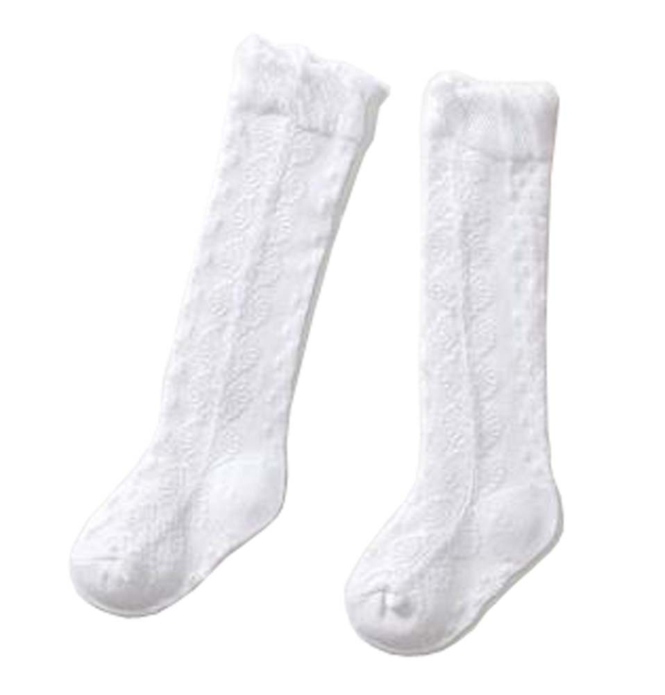 [White] Baby Knee High Stockings Children Tube Socks Leg Socks