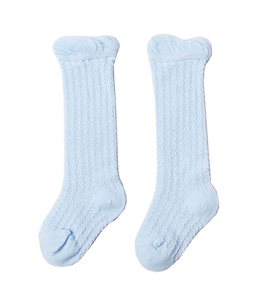 [Blue] 2 Pairs Baby Knee High Stockings Tube Socks for Children