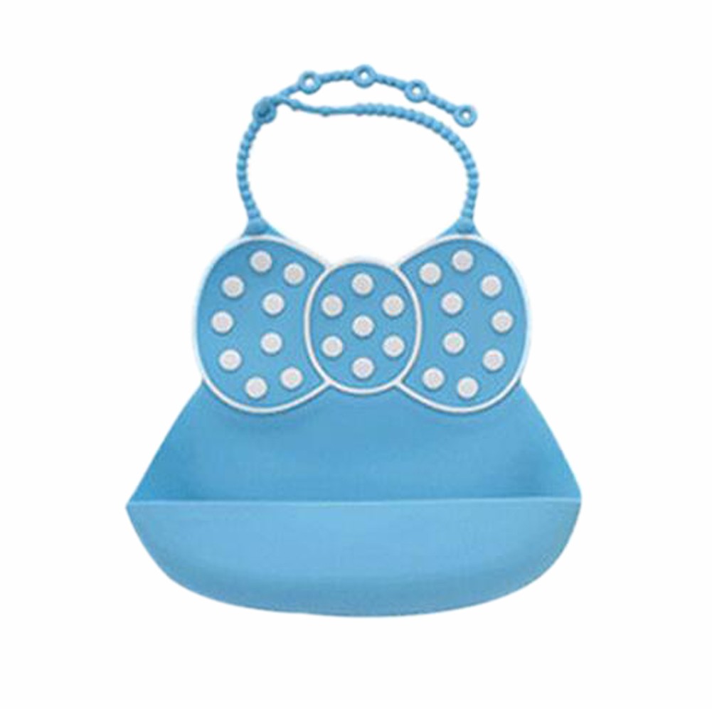 Soft Baby Bib Waterproof With Food Catcher Pocket Colors Bibs Blue