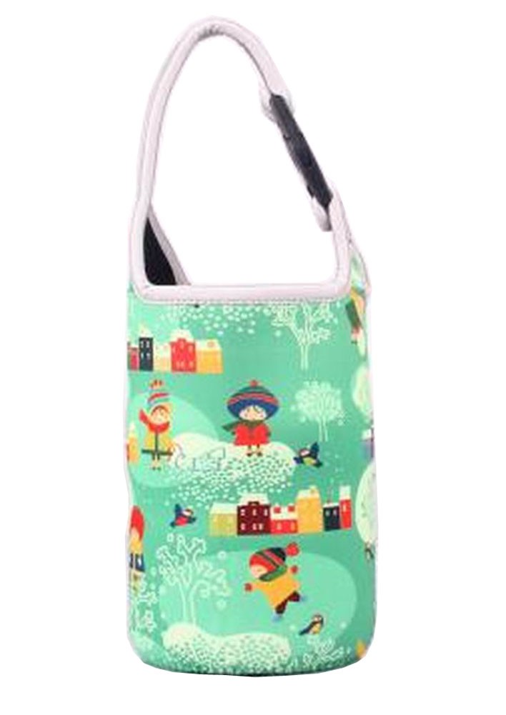 Lovely Baby Bottle Tote Bag Food Jar Tote Bag Insulated Lunch Box Bag Green