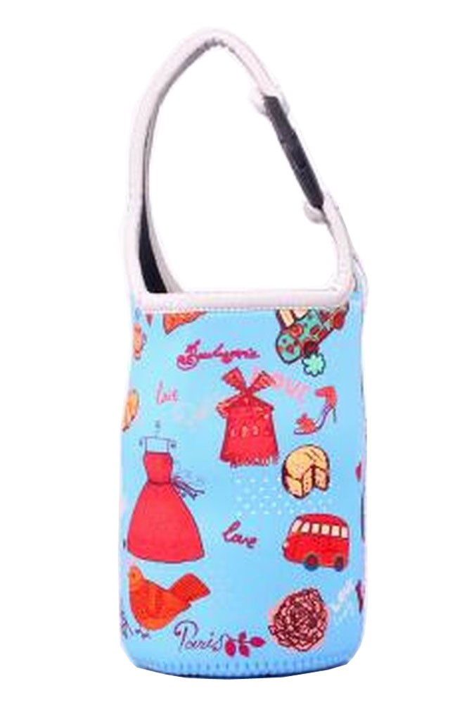 Lovely Baby Bottle Tote Bag Food Jar Tote Bag Insulated Lunch Box Bag Blue
