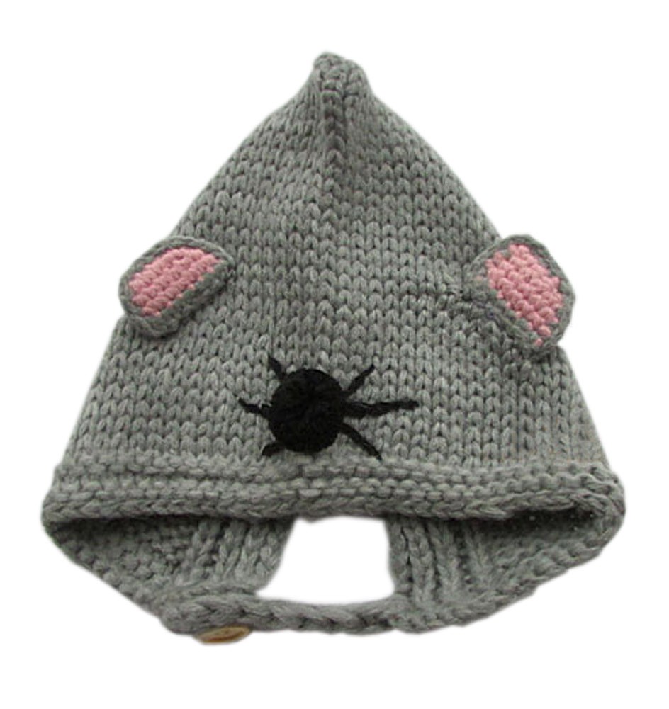 [Mice] Soft Winter Knitted Hat Warm Wool Cap/Hat For 4-24 Months, Grey