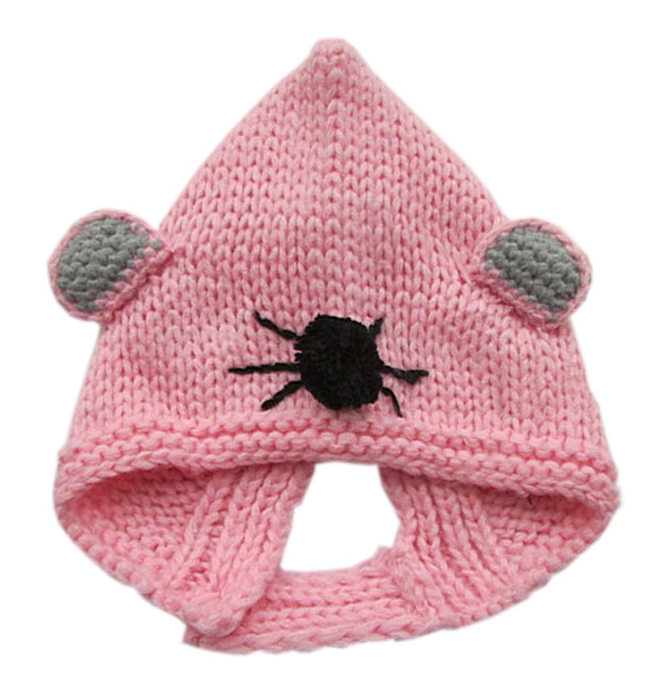 [Mice] Soft Winter Knitted Hat Warm Wool Cap/Hat For 4-24 Months, Pink