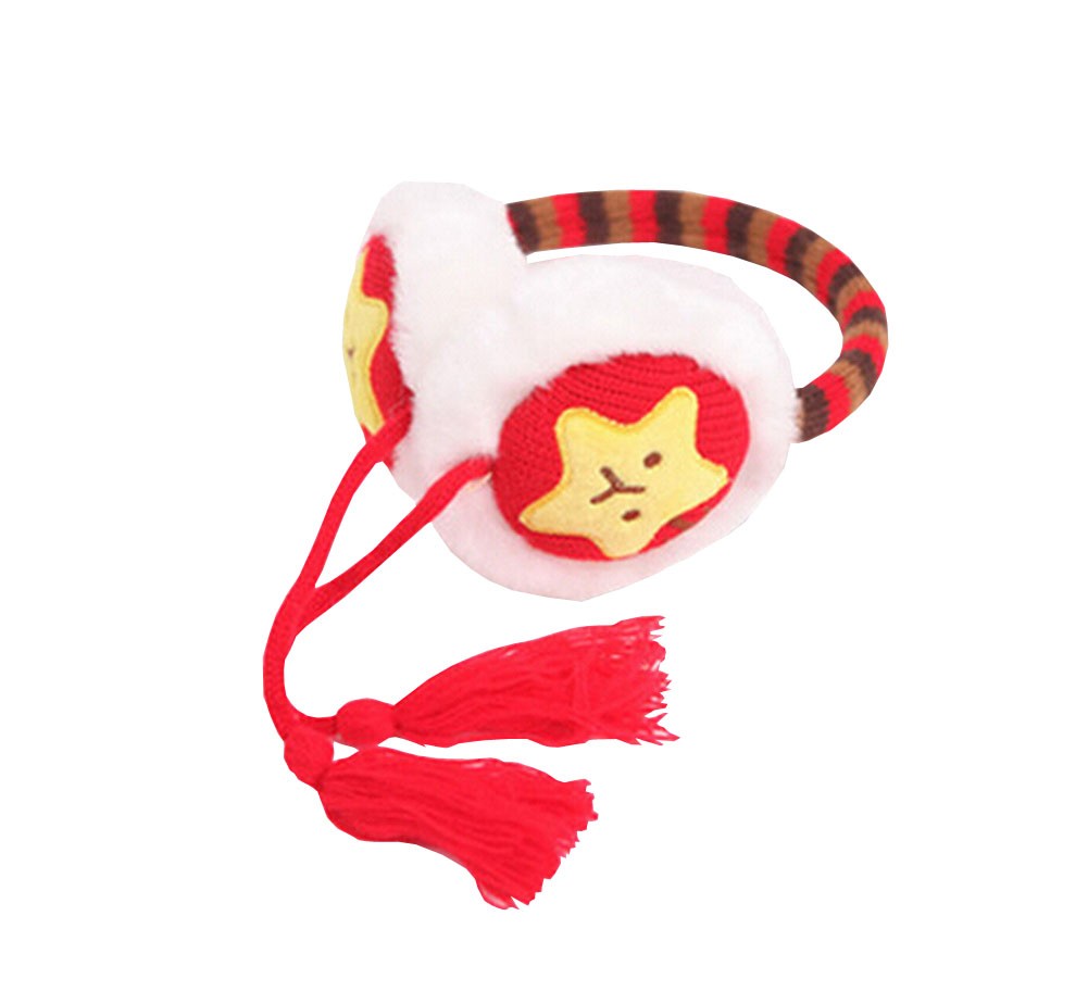 Cute Kids Earmuff Useful Winter Baby Earflap Keep Warm Red for 4 Y