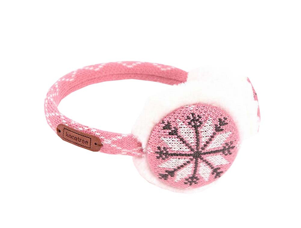 Lovely Snowflake Pattern Kids Earmuff Durable Winter Outdoor Baby Earflap Pink