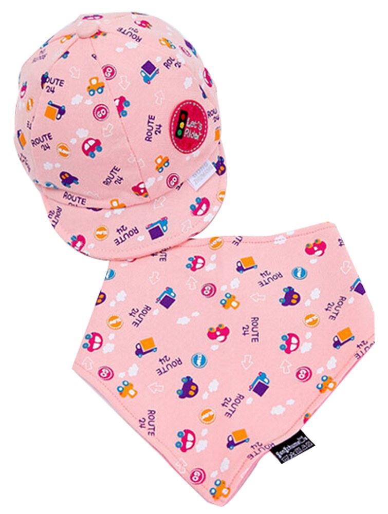 Newborn Infant Children Hat Cotton Casquette Hat Set Head Cap Free Size Pink