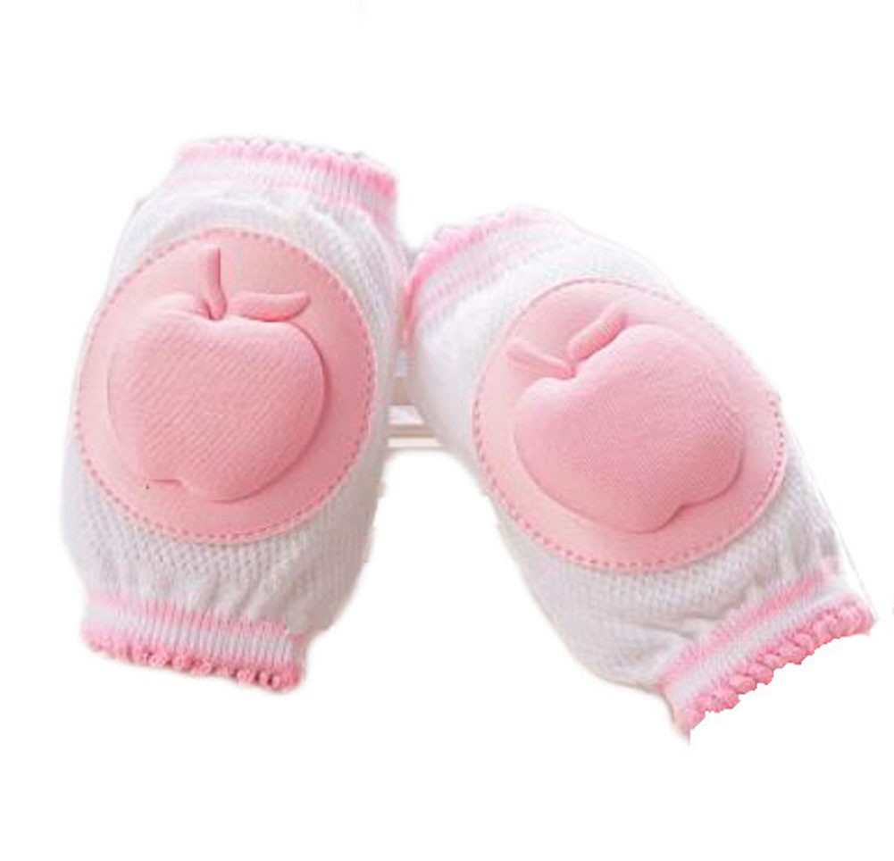 Set of 2 Cotton Mesh  Baby Leg Warmers Knee Pads/Protect-Apple, Pink