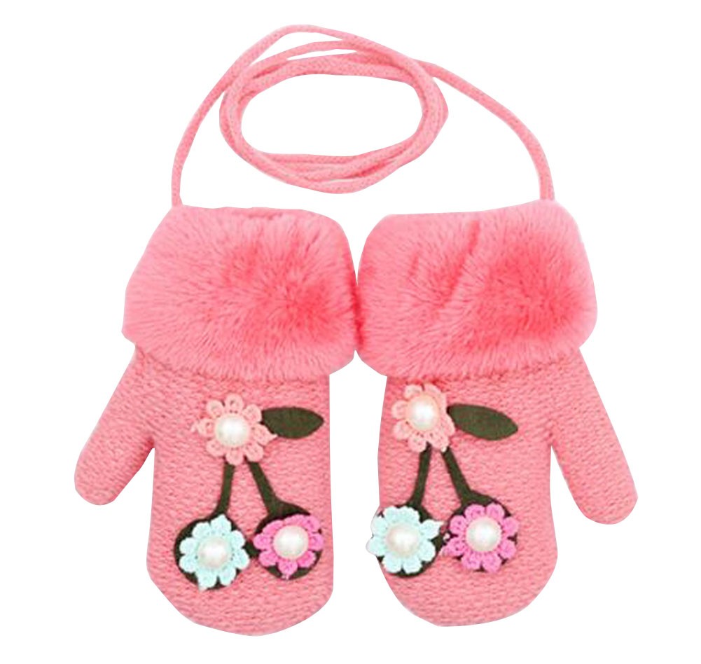 Winter Baby Hang Neck Gloves Knitting Gloves For Little Baby