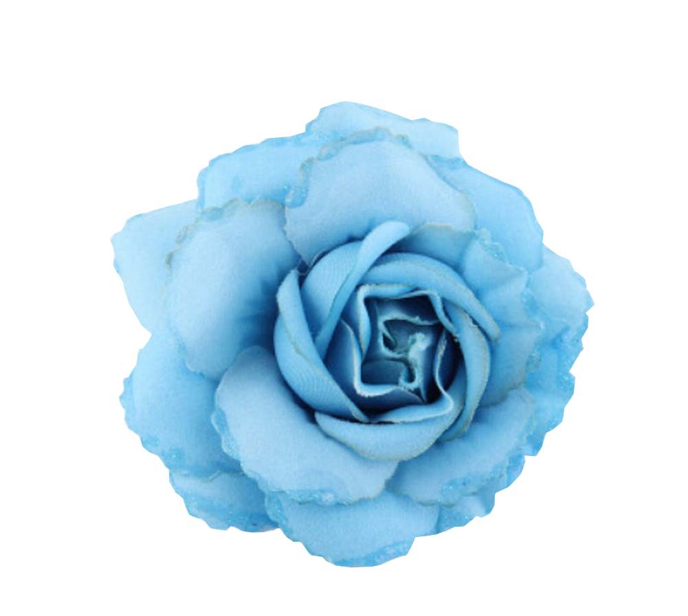 Set of 3 Beautiful Rose Kids Brooch Lovely Sweater Hat Corsage Pin Clips Blue