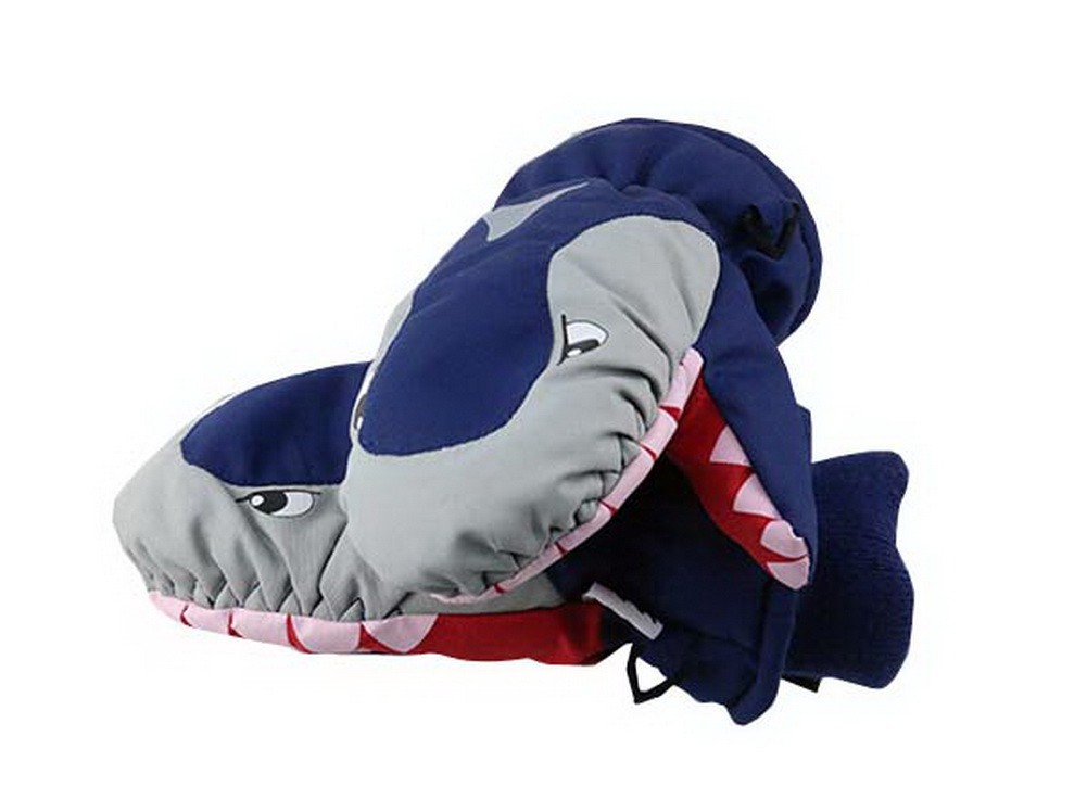 Warm Baby Gloves Waterproof Outdoor Ski Baby Hanging Mittens [Blue Shark]