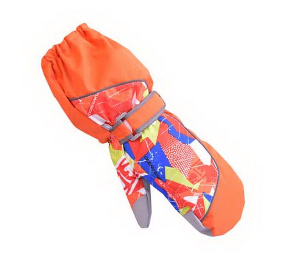 Warm Baby Gloves Waterproof Outdoor Ski Baby Hanging Mittens [Orange Mitten]
