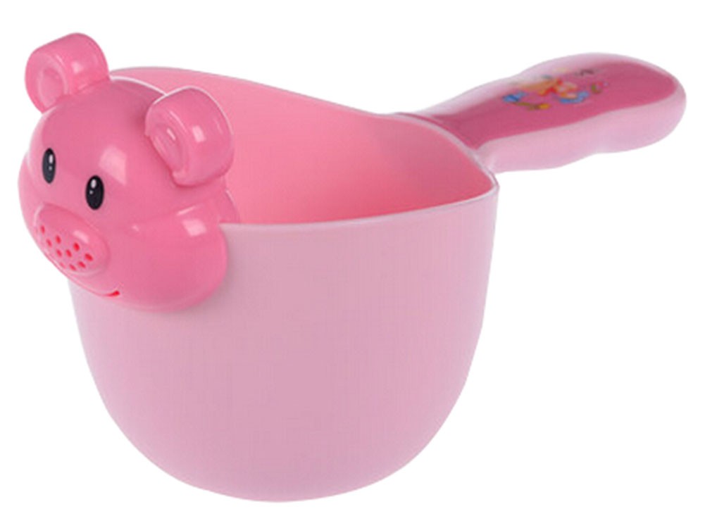 Baby Bath Water Spoon/Baby Shampoo Swimming Toy Water Bailer Spoon Ladle Pink